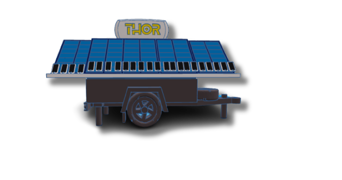 A ligh solar trailer where you could charge your phone for free on events. It could also be used for NGO or after emergency situations to bring electricity (like flooding/earthquake/...)